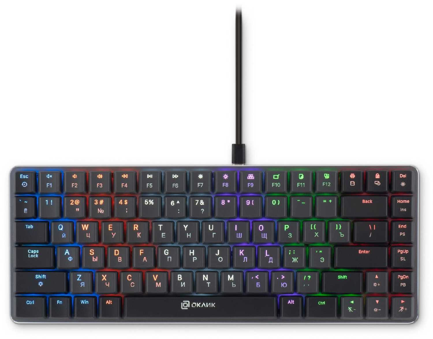 Клавиатура Оклик K615X механическая USB Multimedia for gamer LED (1934413) фотография 8