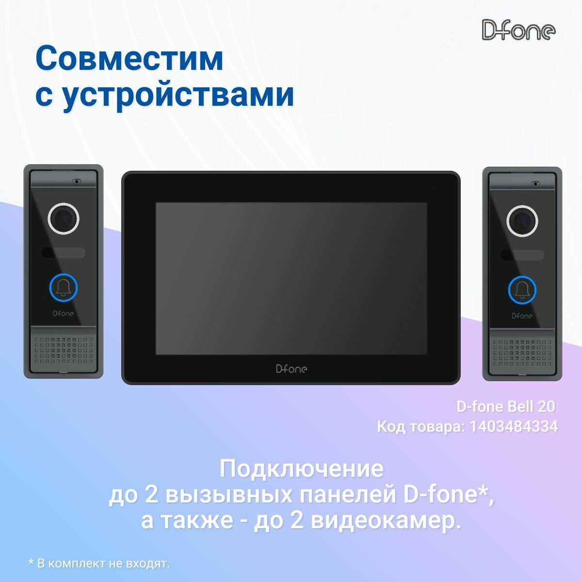 Комплект видеодомофона D-fone Smart 7 Kit (состав: монитор Smart 7 + панель Bell 20 Графит) фотография 34