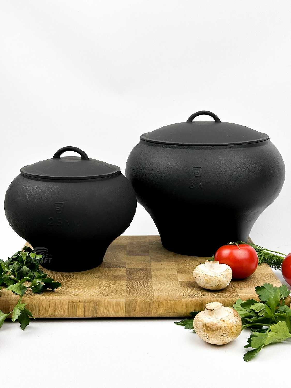 Комплект чугунных горшков Комплект чугунных горшков (2.5 л и 4 л) фотография 15