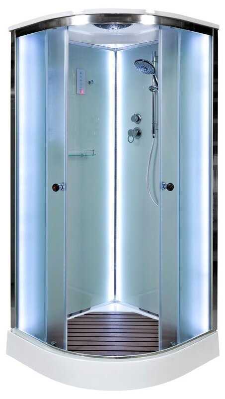 Душевая кабина Deto D01S с подсветкой низкий поддон 100см*100см