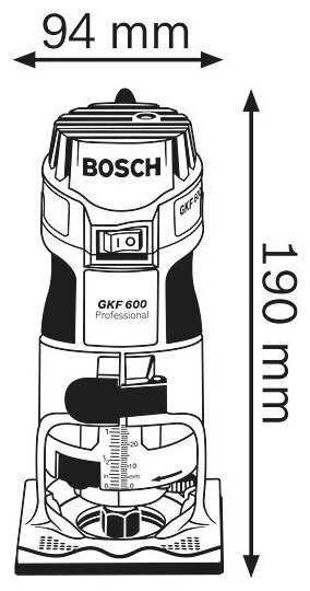 Кромочный (триммер) фрезер BOSCH GKF 600 Professional, 600 Вт фотография 1