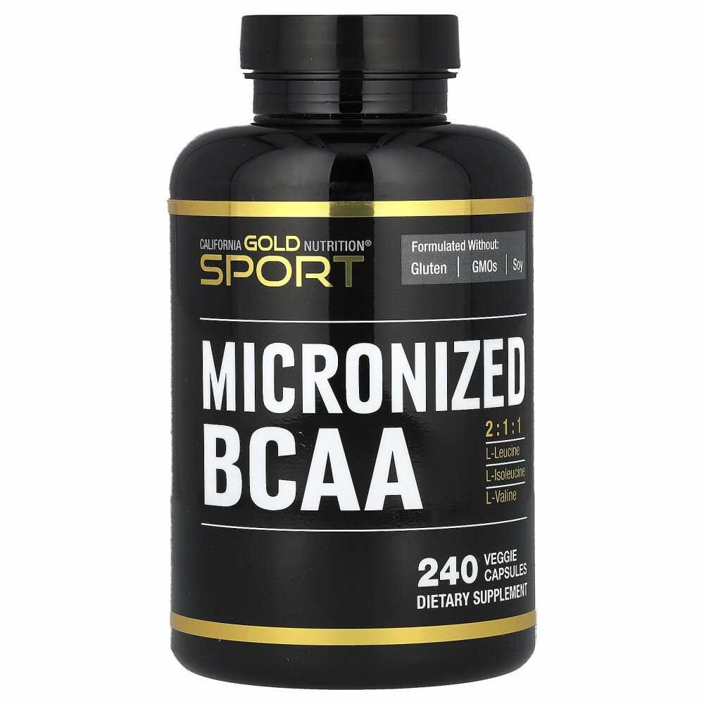 Спорт California Gold Nutrition Микронизированные BCAA (240 растительных капсул)