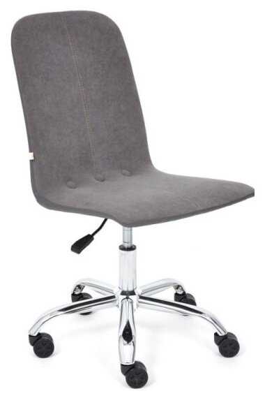 Кресло офисное TETCHAIR RIO, флок/кож/зам, серый/металлик, 29/36 фотография 1