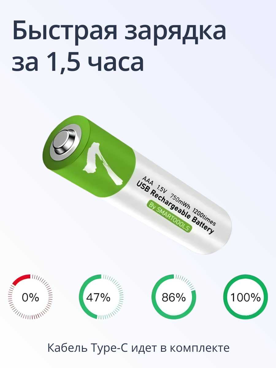 Аккумуляторные батарейки АА 4 штуки фотография 16