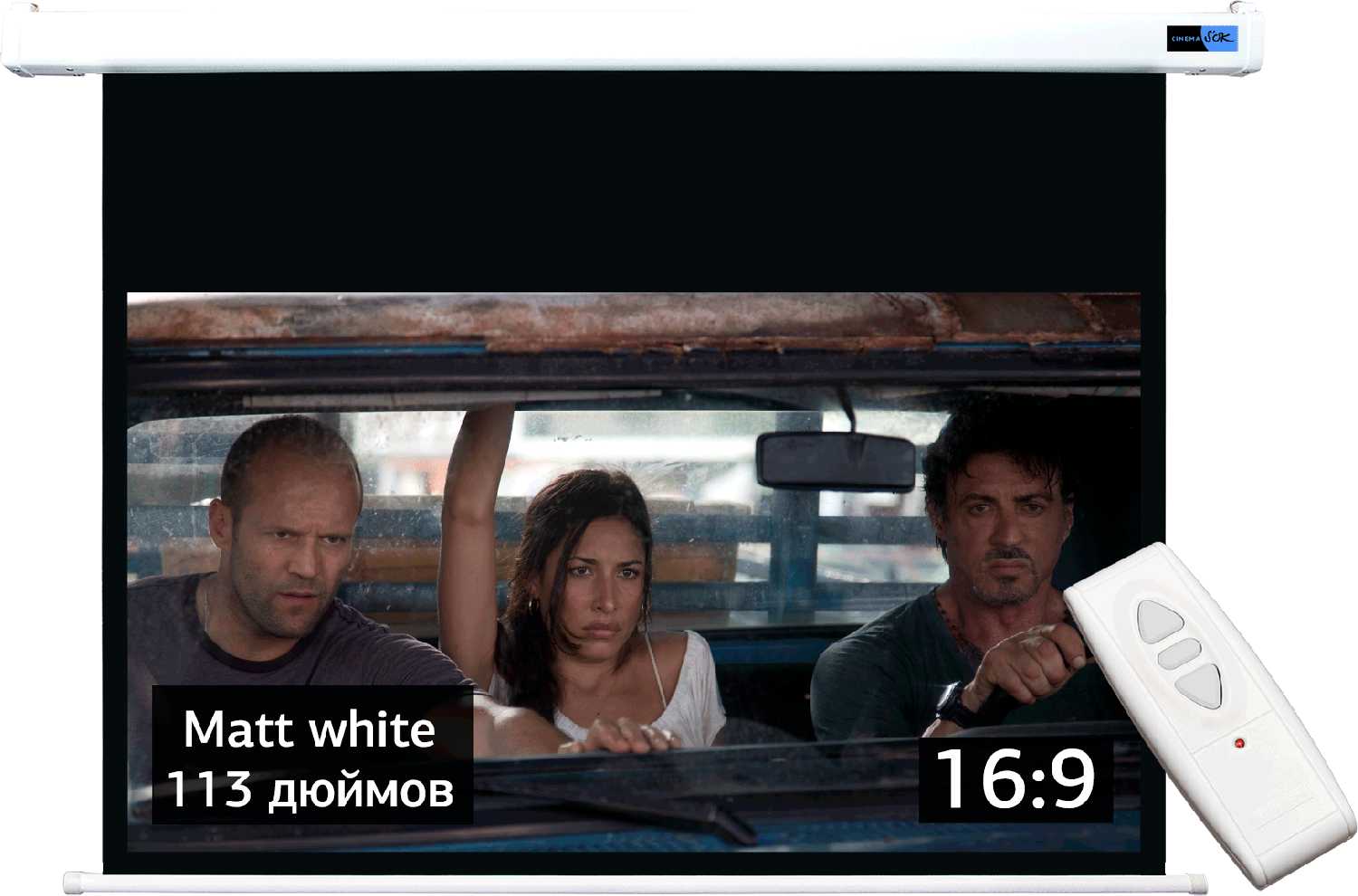 Экран S'OK SCPSM-250x140-ED60 (113) настенно-потолочный моторизованный