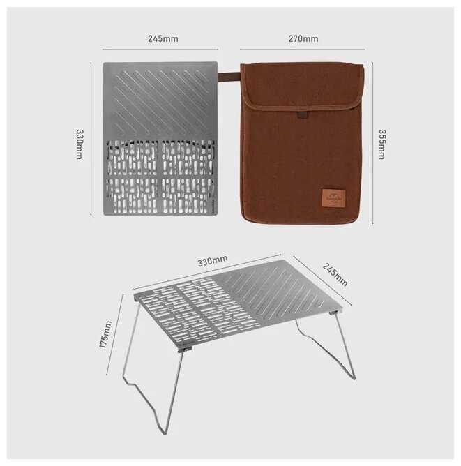 Гриль Naturehike титановый складной Nh20Sk015, 33х24.5х17.5 см фотография 3