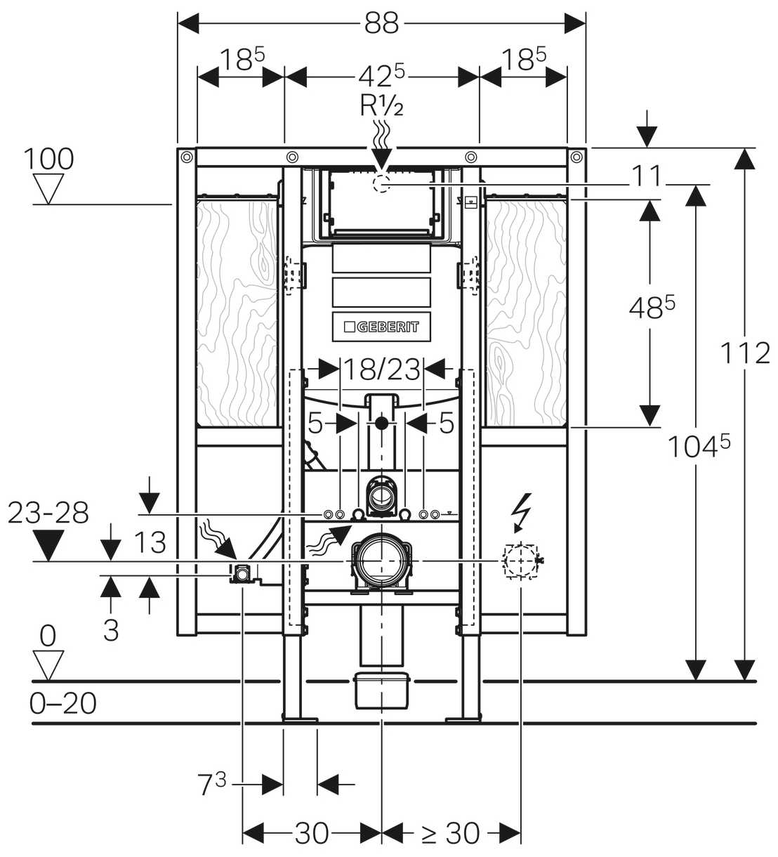 Рамная инсталляция GEBERIT Duofix 111.375.00.5 UP320 фотография 2