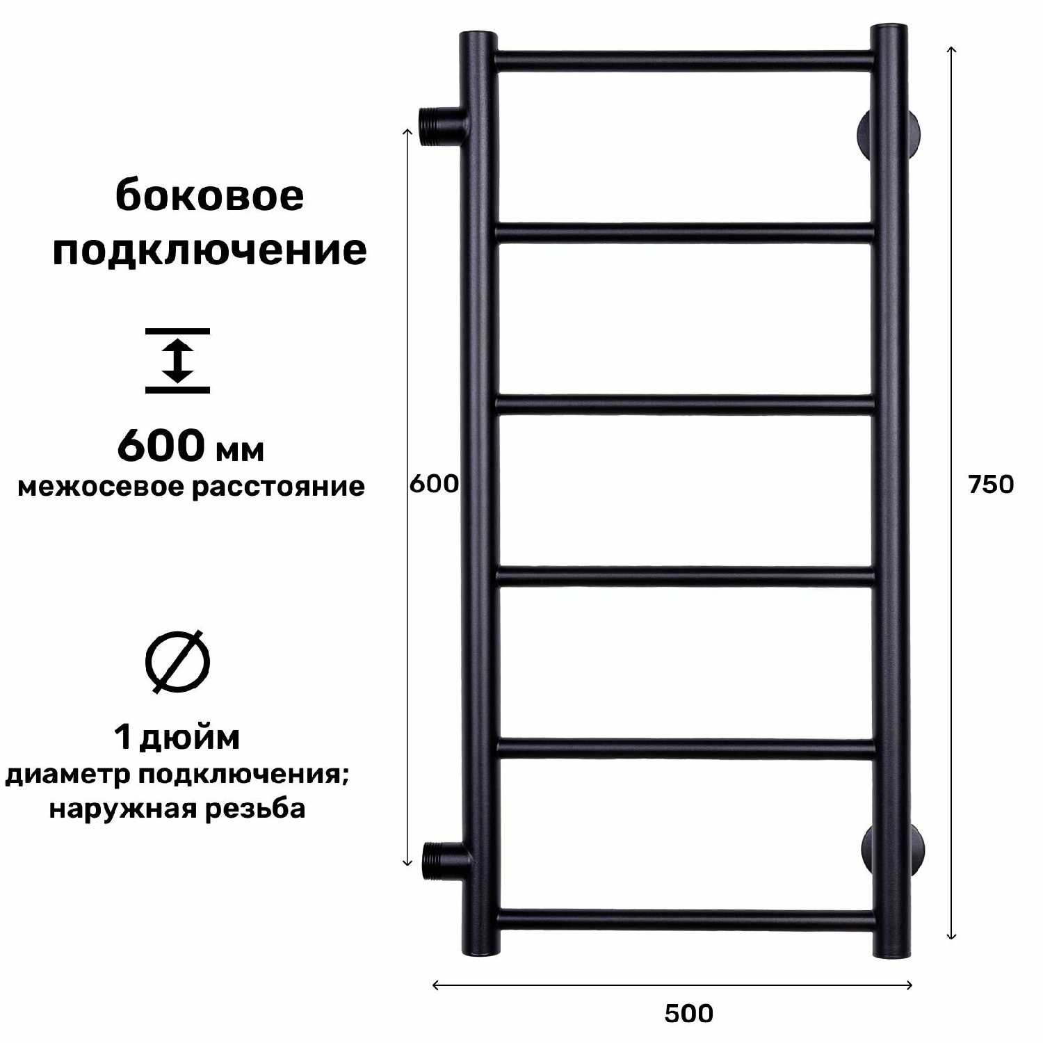 Полотенцесушитель Лесенка Прямая 600х400 фотография 14