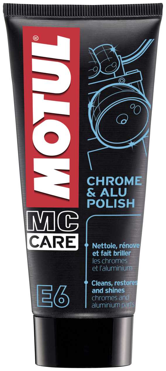 Очиститель кузова Motul для хромированных и алюминиевых частей мотоцикла E6 Chrome & Alu Polish, 0.1 л