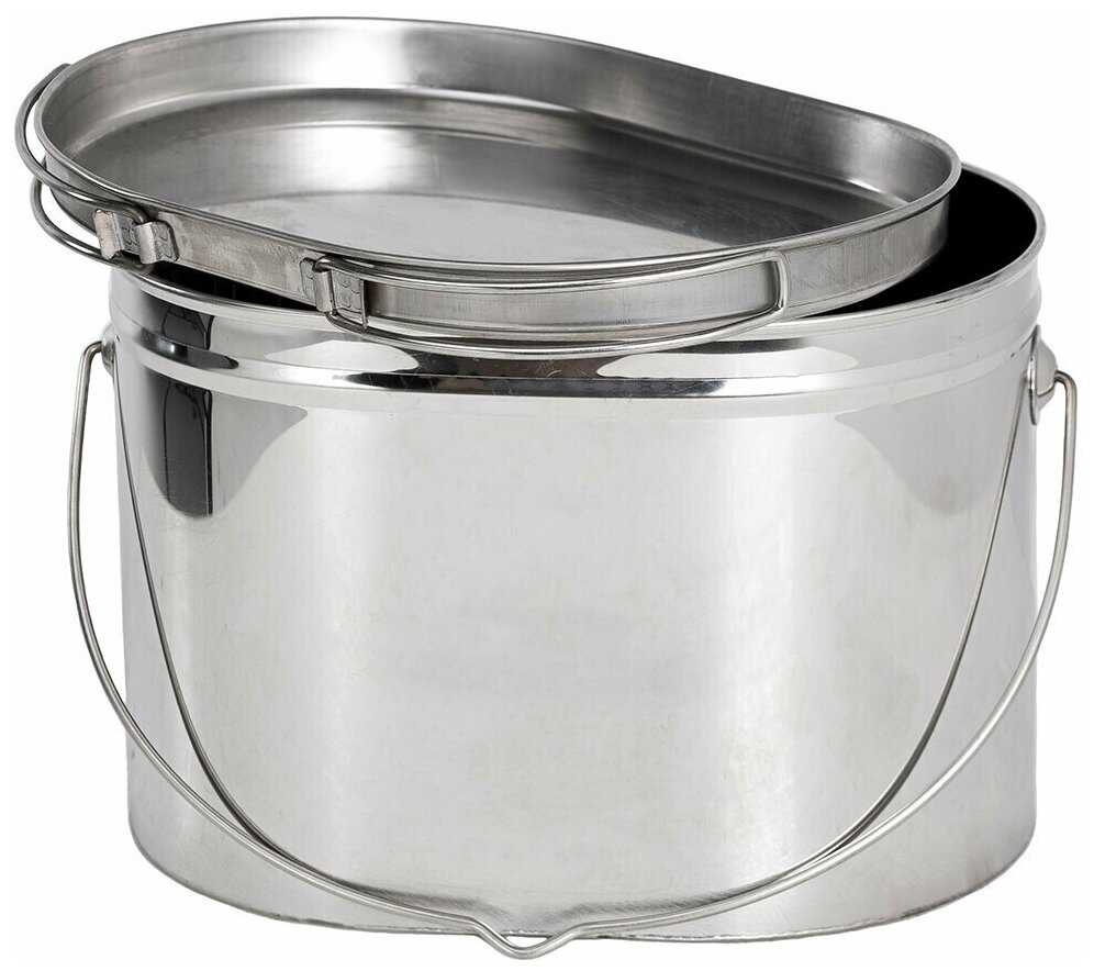 Котелок низкий 3,3 л крышка с ручками фотография 3