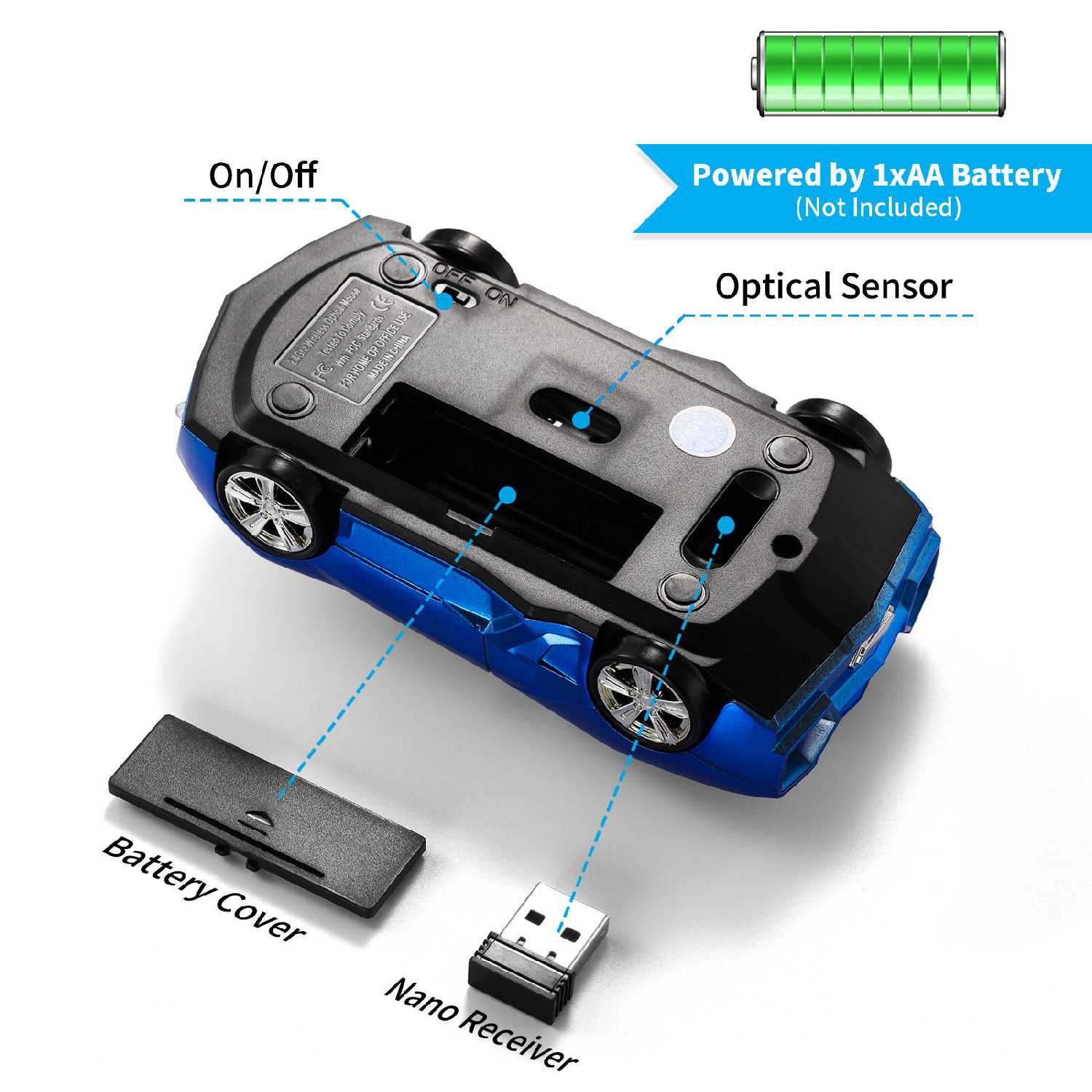 Беспроводная мышь Lamborghini sports car фотография 3