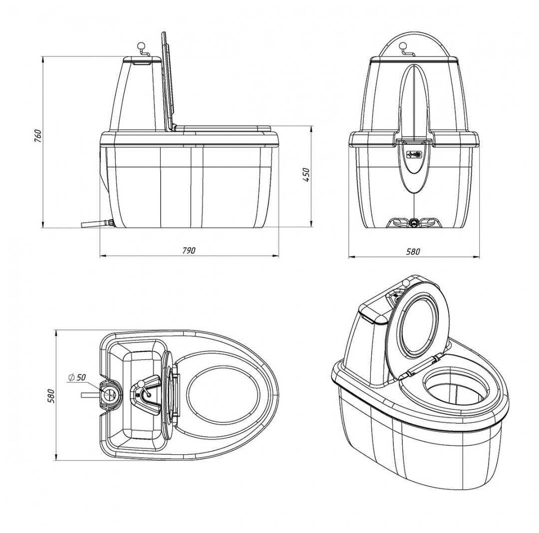Компостный торфяной Биотуалет ЭкоПром Rostok Комфорт, 90 л фотография 4