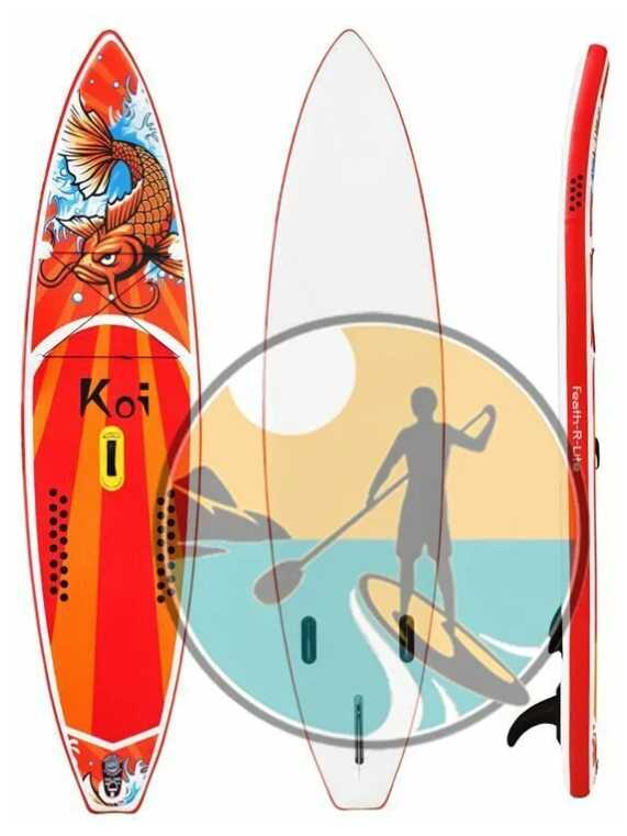 Сап борд полный комплект 350х84х15 / Sup board KOI 11.6 надувной для серфинга с веслом фотография 15