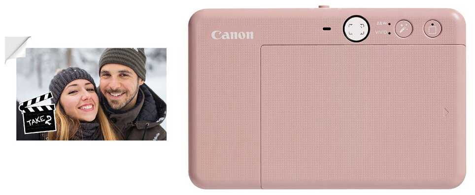 Камера и принтер моментальной печати Canon Zoemini S2, розовое золото фотография 2