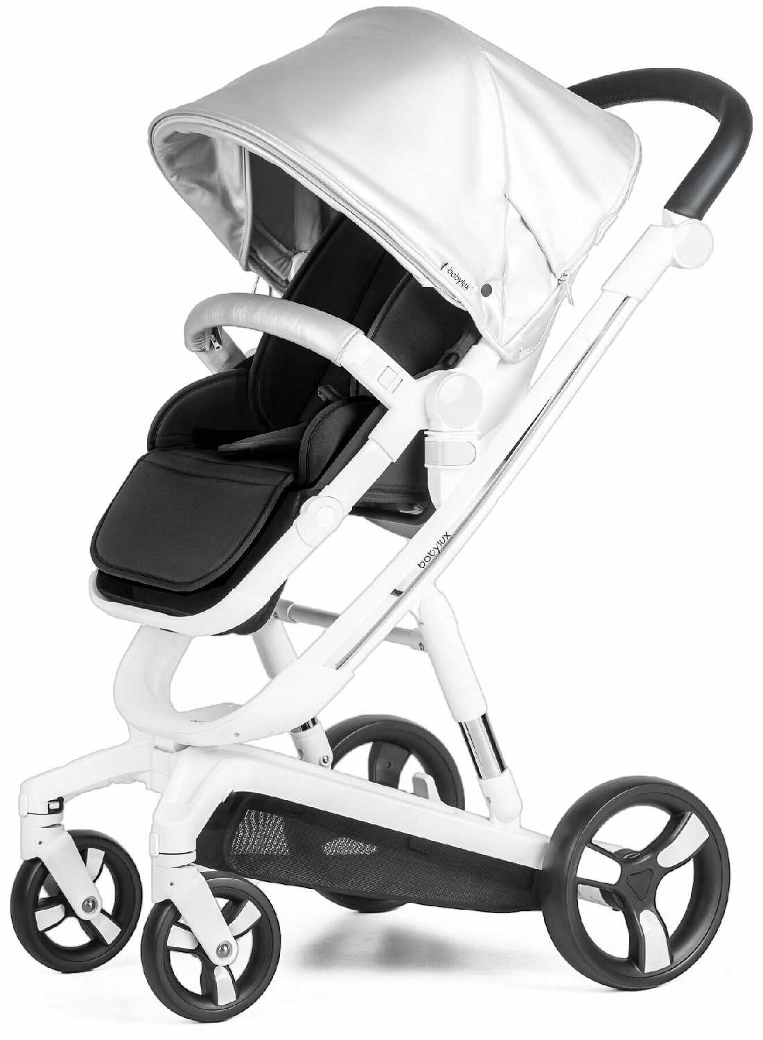 Коляска Babylux Future 3 в 1 White & Sliver NEW с автокреслом, чёрный матрасик фотография 2