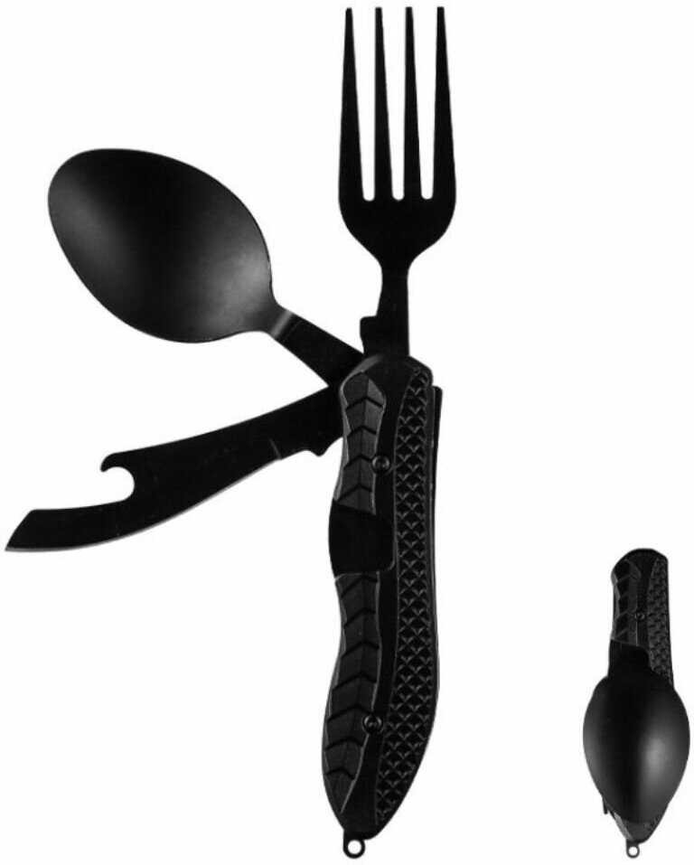 Туристический набор Складной набор столовых приборов 4-в-1