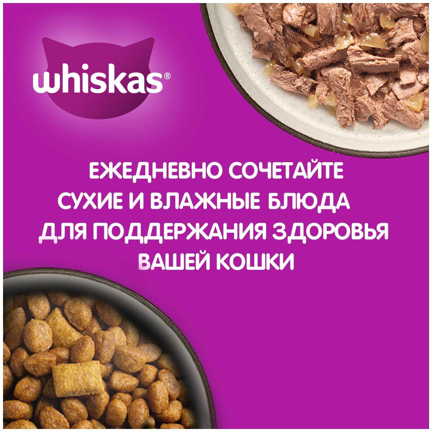 Корм для пожилых кошек Whiskas курица (кусочки в соусе) фотография 16