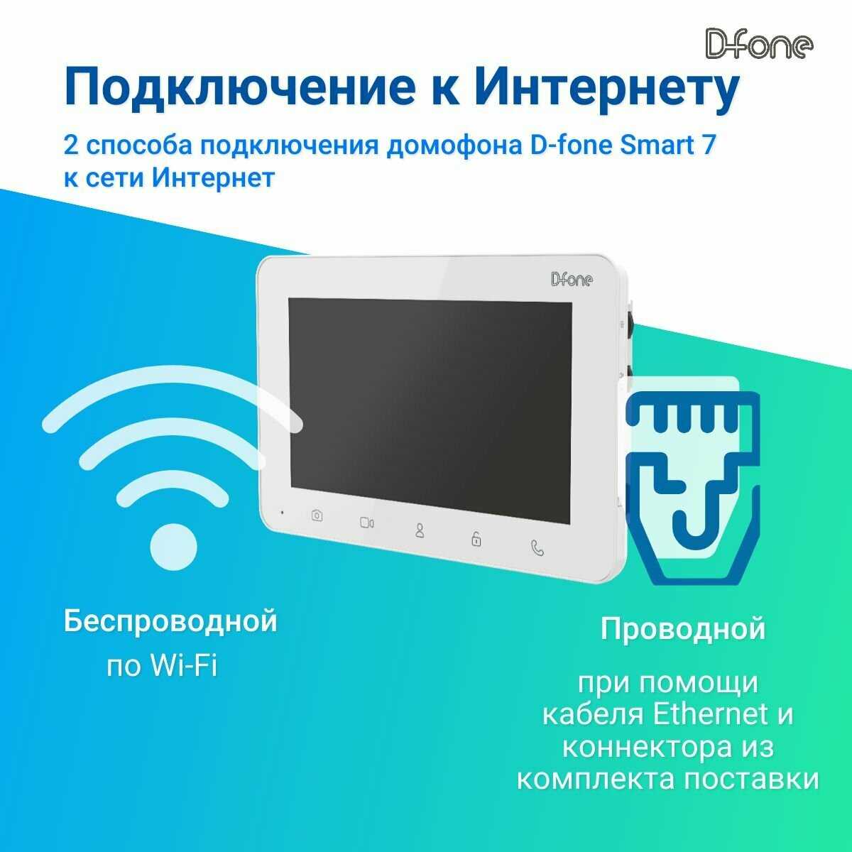 Комплект видеодомофона D-fone Smart 7 Kit (состав: монитор Smart 7 + панель Bell 20 Графит) фотография 4