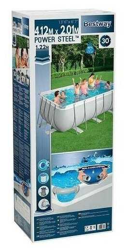 56456 BESTWAY Каркасный бассейн прямоугольный Steel Pro Max 412 х 201 х 122 см фотография 2