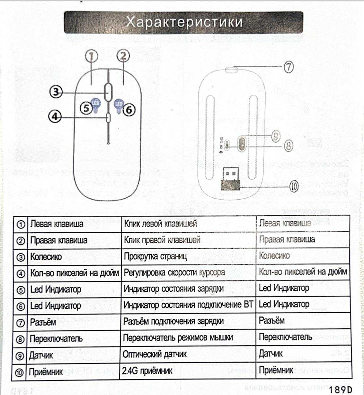 Мышка беспроводная компьютерная для ноутбука с Bluetooth подключением фотография 7