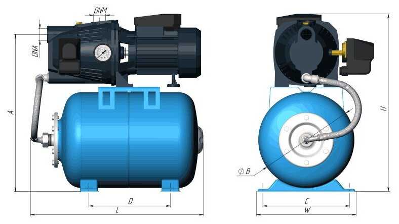Насосная станция UNIPUMP AUTO JET 100 L (бак 24 л) (750 Вт) фотография 6