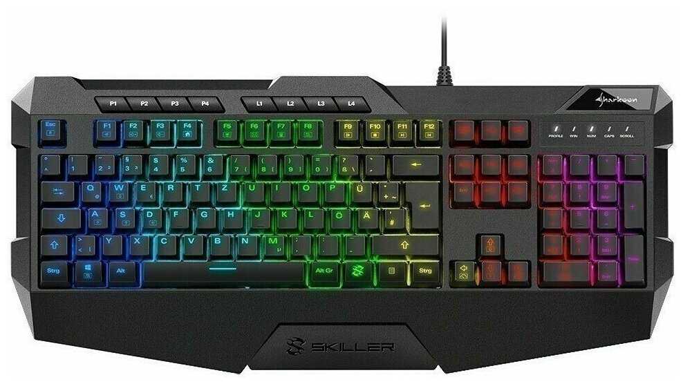 Sharkoon Skiller SGK4 Игровая клавиатура (резиновые колпачки, RGB подсветка, USB) фотография 16