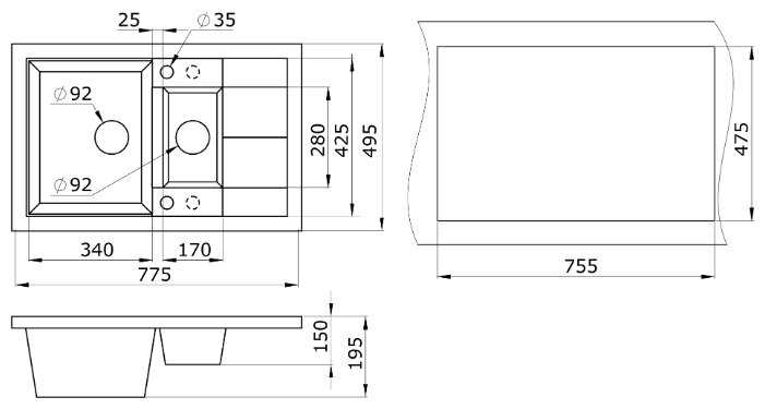 Кухонная Мойка Paulmark PM237850 фотография 18