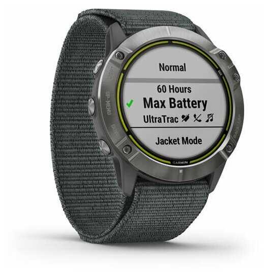 Garmin Enduro Steel стальной корпус с серым нейлоновым ремешком фотография 2