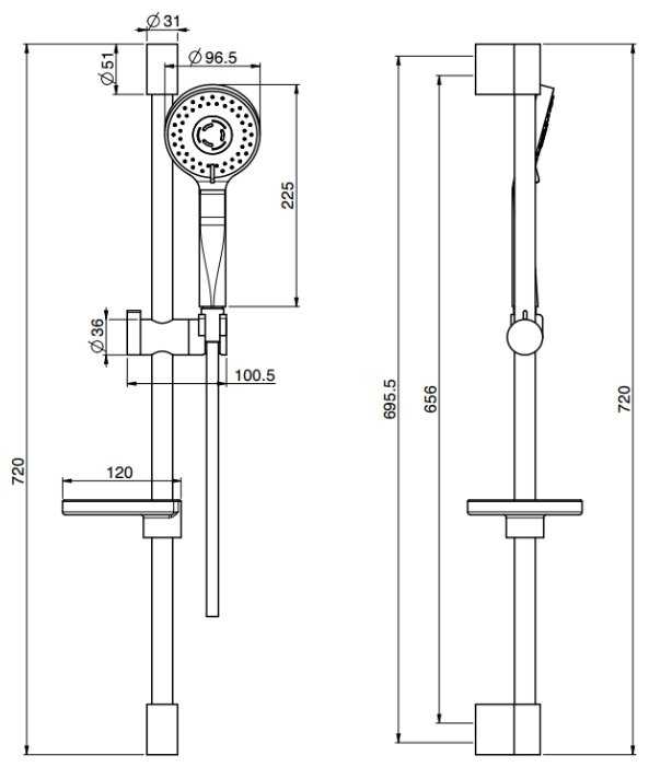 Душевой гарнитур FIMA F2679CR, хром фотография 1