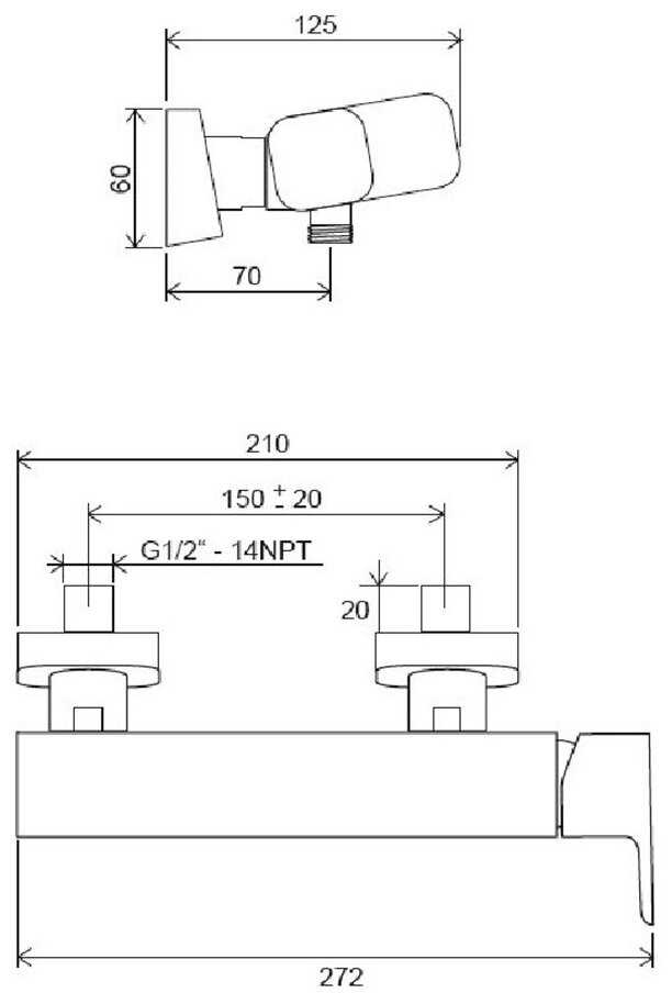 Смеситель для ванны RAVAK 10° Free TD F 032.00/150, рычажный фотография 3