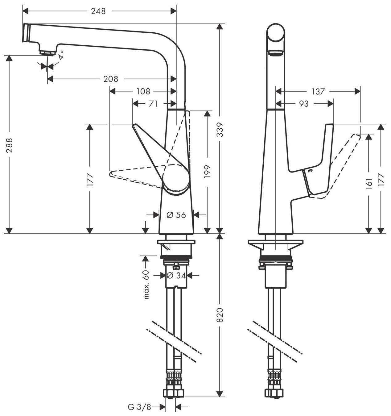 Смеситель для раковины (умывальника) hansgrohe Talis Select S 72820000, нажимной фотография 17