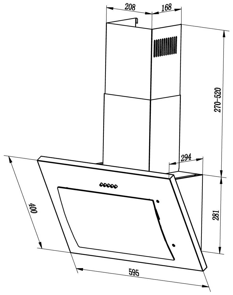 Наклонная вытяжка LEX Mika GS 600 BL фотография 5