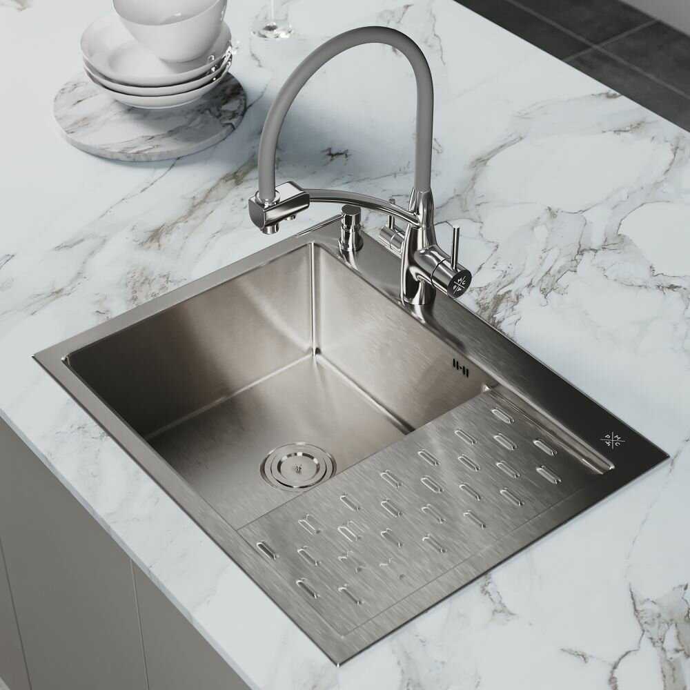 Мойка для кухни РМС с крылом (MRK-6350BL-L) фотография 6