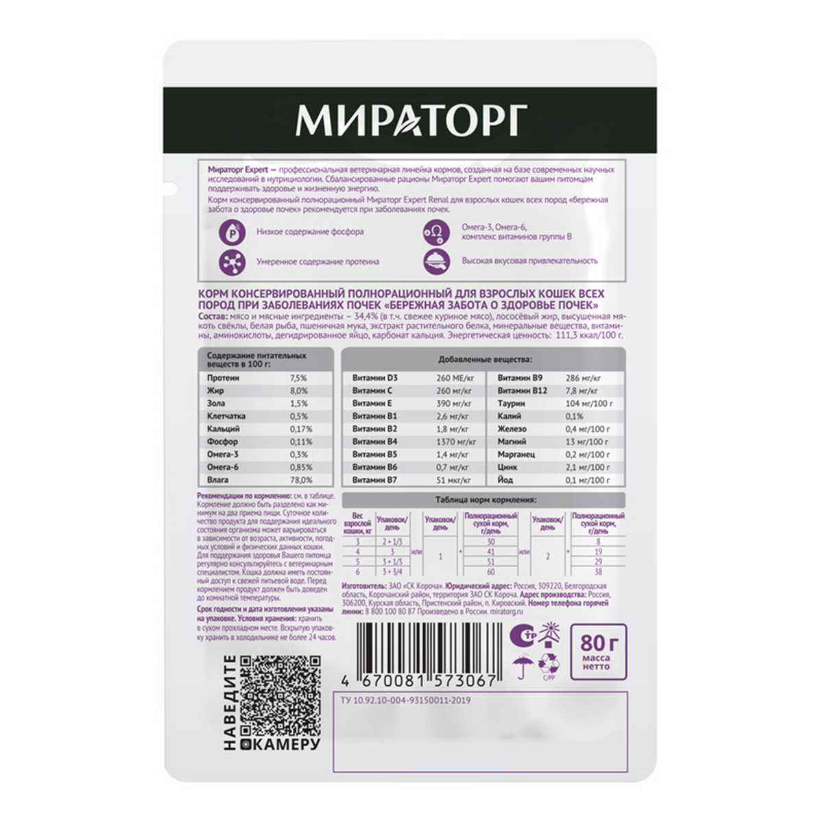 Корм для кошек Мираторг Expert Renal (кусочки в желе) фотография 4