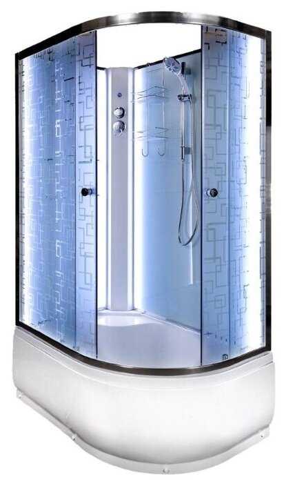Душевая кабина Deto 4512 L N без крыши с подсветкой высокий поддон 120см*80см