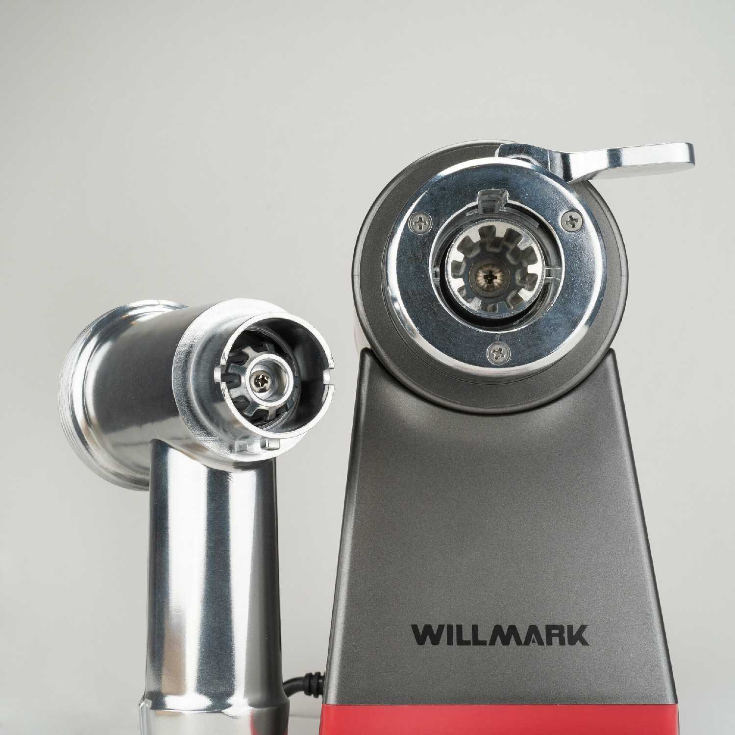 Электромясорубка WILLMARK WMG-3683GS (2000Вт, 2.7 кг/мин, реверс, 3 решета) фотография 8