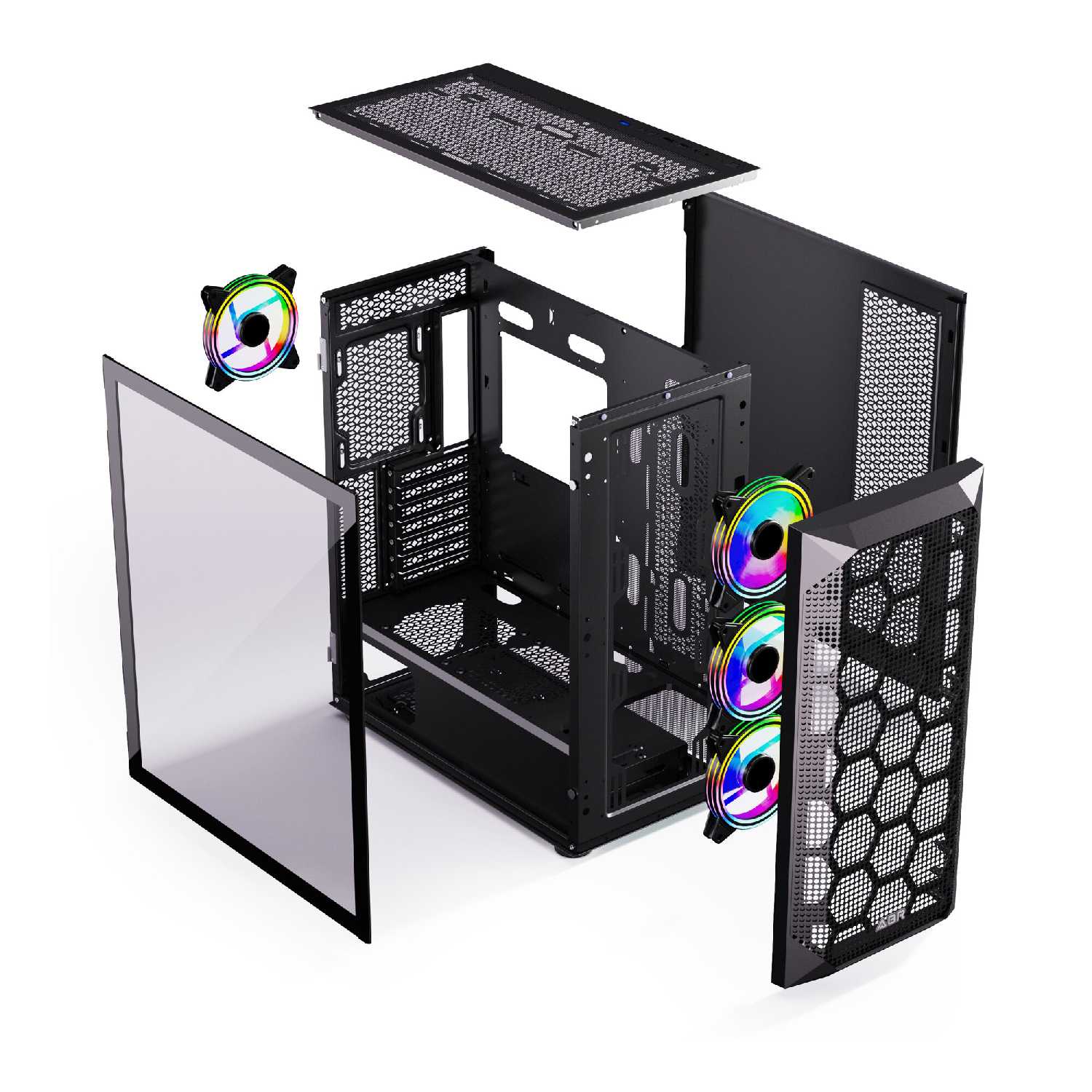 Компьютерный корпус ABR Quantum Black (1USB Type-C, 2USB 2.0, HD Audio, 4xRGB Fan, ATX, E-ATX) фотография 11
