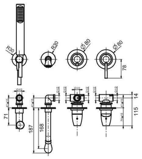 Смеситель с душевой лейкой Webert Opera moderna OE860312 chrome, фотография 1