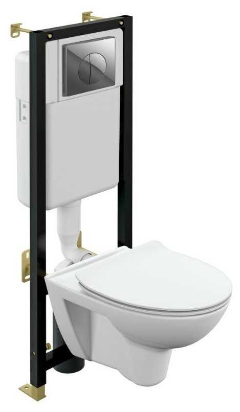 Комплект CERSANIT инсталляция BLACK + кнопка смыва LEON хром глянцевый, Гарантия 2 года фотография 2