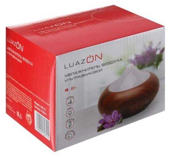Аромадиффузор LuazON LHU-10, ультразвуковой, 210 мл, 2 режима, подсветка, цвет тёмное дерево фотография 2