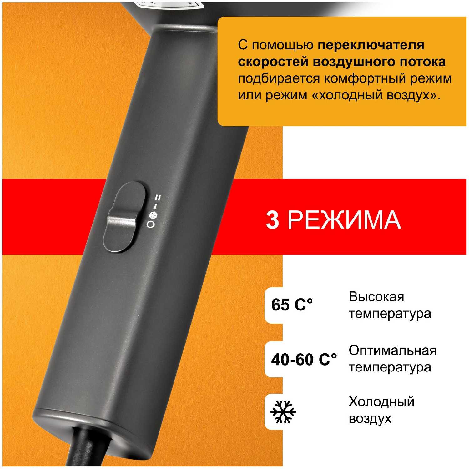 Фен для волос Puff-1601Gr (1405.011) фотография 3