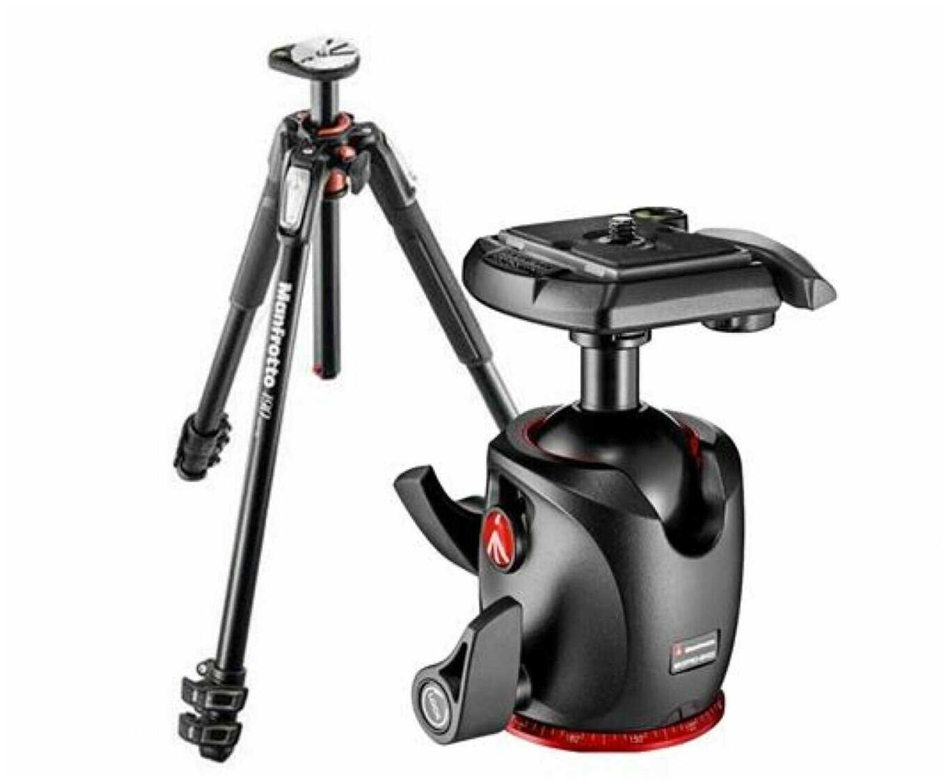 Штатив Manfrotto MK190XPRO3-BHQ2, шаровая головка MHXPRO-BHQ2 DUAL, для фотокамеры, 3-секционный фотография 2