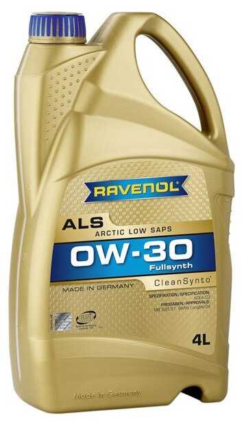Синтетическое моторное масло RAVENOL Arctic Low SAPS ALS SAE 0W-30 фотография 1