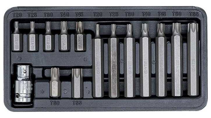 Набор вставок TORX с отверстием AVS (KB15TH) фотография 3
