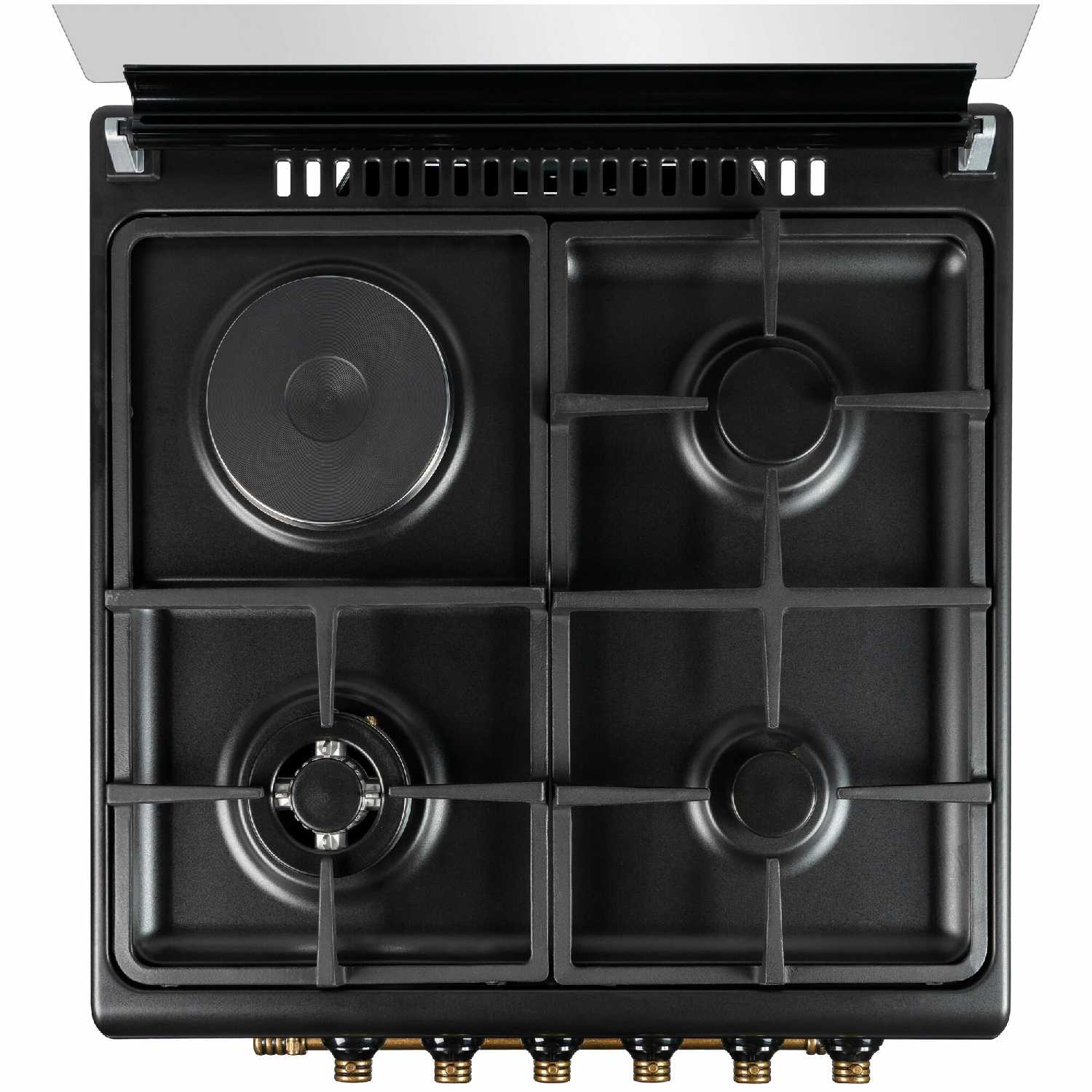 Комбинированная плита AXELDORF FG 063, 3газ + 1эл, электродуховка, газ-контроль, чугунные решетки фотография 5