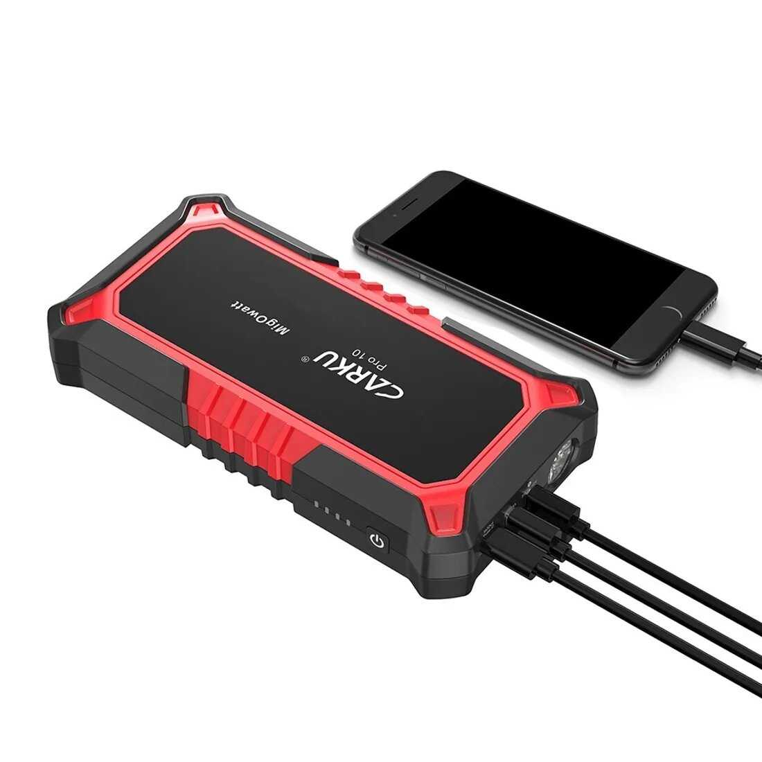 CARKU PRO-60 Пуско-Зарядное устройство с фонарем, аккумулятором Power Bank. для автомобиля, ПЗУ, джамп стартер, пускач, jump starter, зарядник автомобильный фотография 8