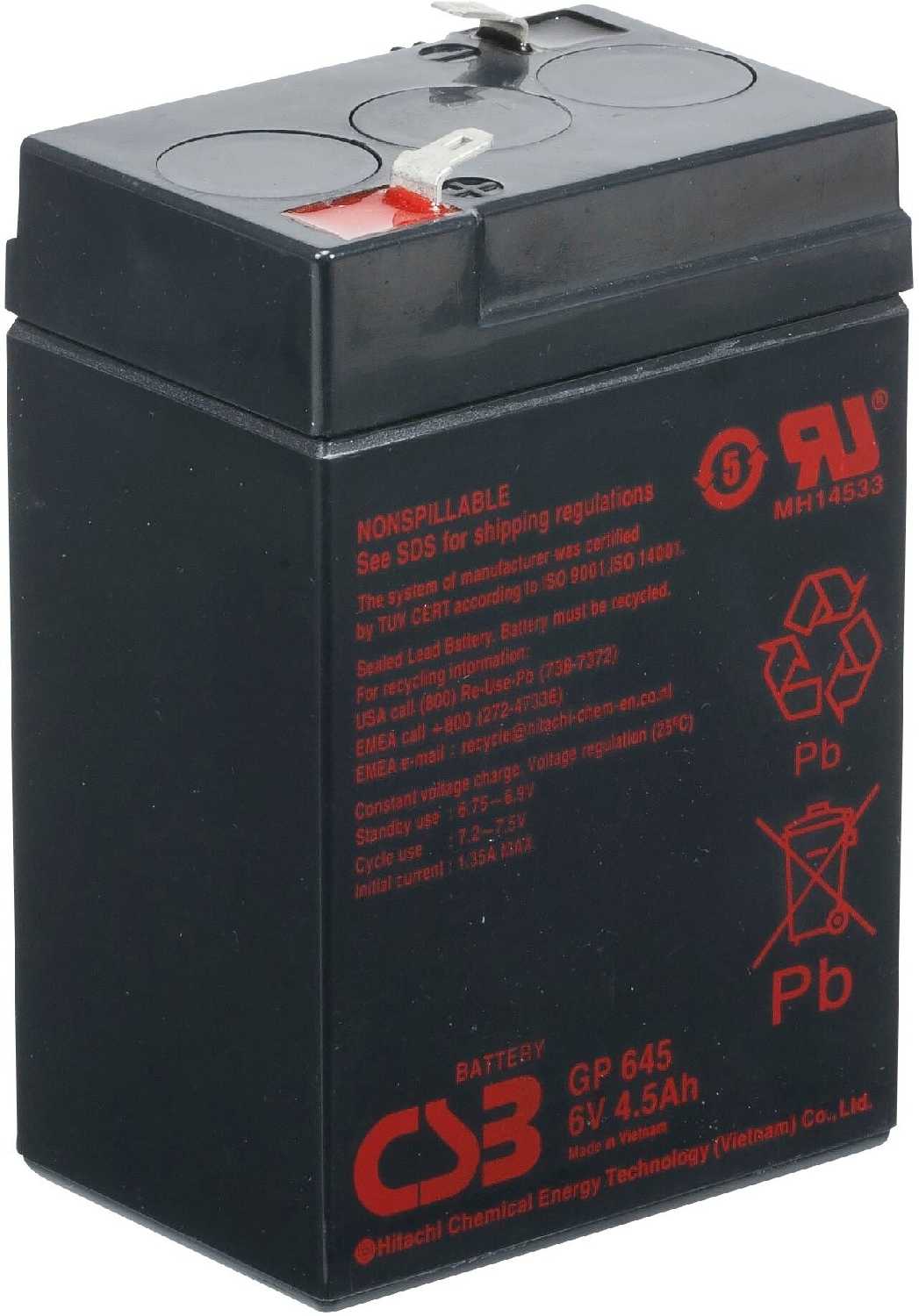 Аккумуляторная батарея CSB GP 645 фотография 13