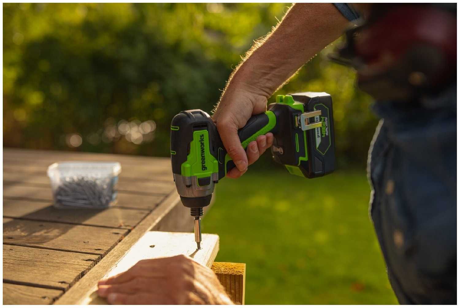 Аккумуляторная дрель-шуруповерт Greenworks GD24ID3 фотография 17