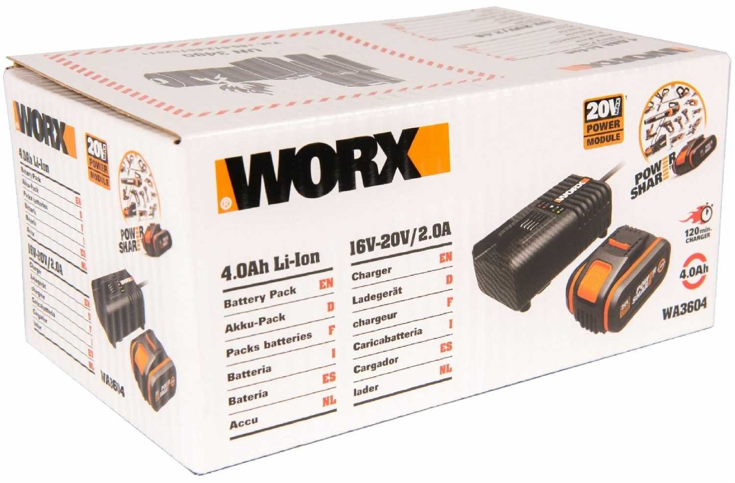 Комплект Worx WA3604 (20 В 4 А·ч) фотография 15