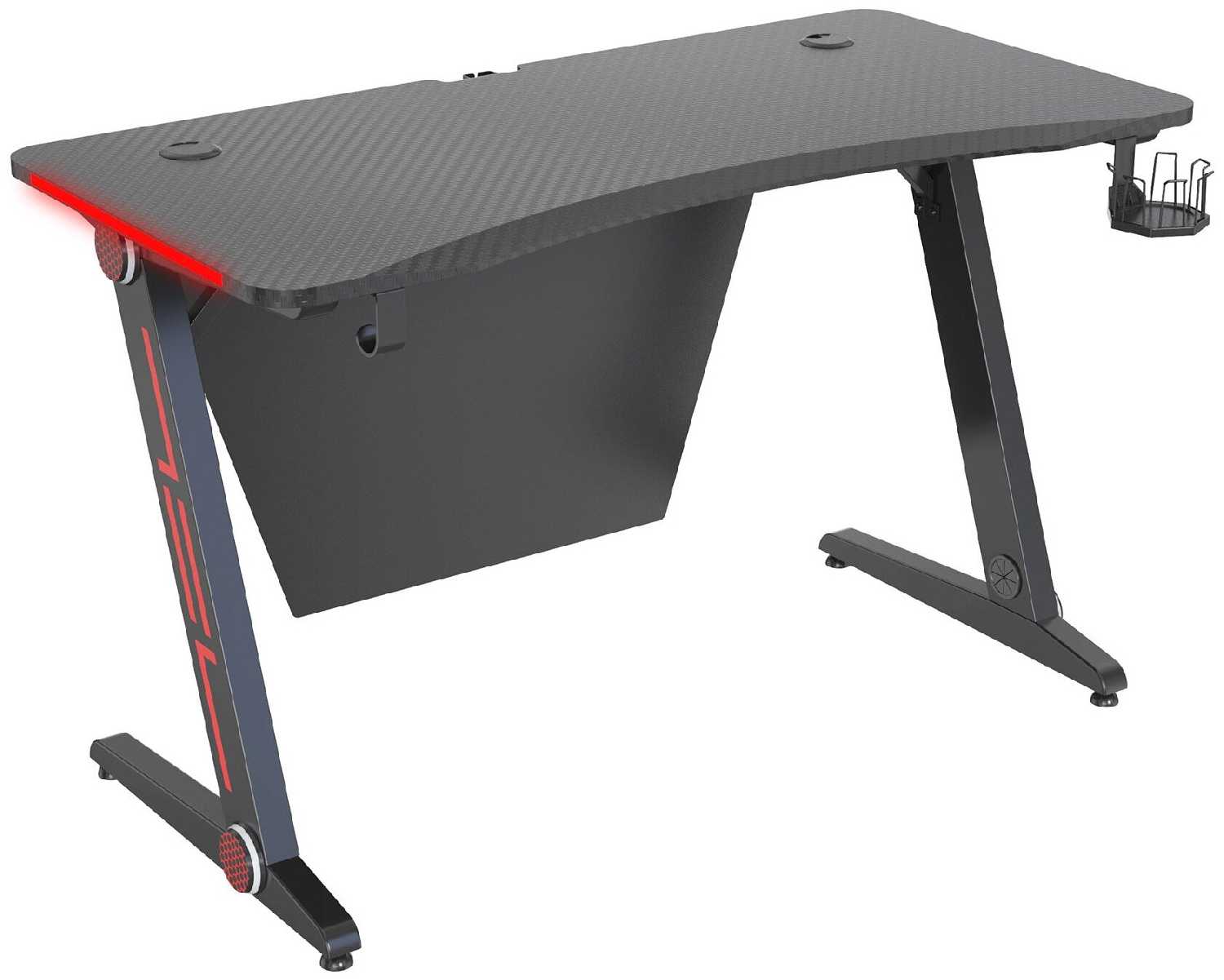 Стол игровой Cactus CS-GTZ-BK-CARBON-RED столешница МДФ карбон каркас черный